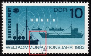 1983, Germany DDR 10pf, MNH, Pen stain, Sc 2320