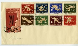 Yugoslavia Stamps # 461-8 VF Cachet First Day Cover 1956 Olympic