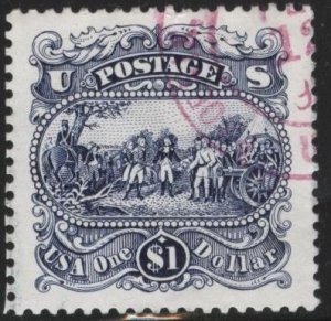 US 2590 (used) $1 Burgoyne’s surrender, blue (1994)