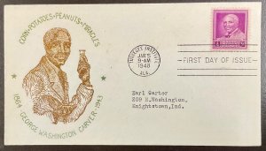 953 Bronesky-Risko cachet  George Washington Carver, Black History FDC 1948