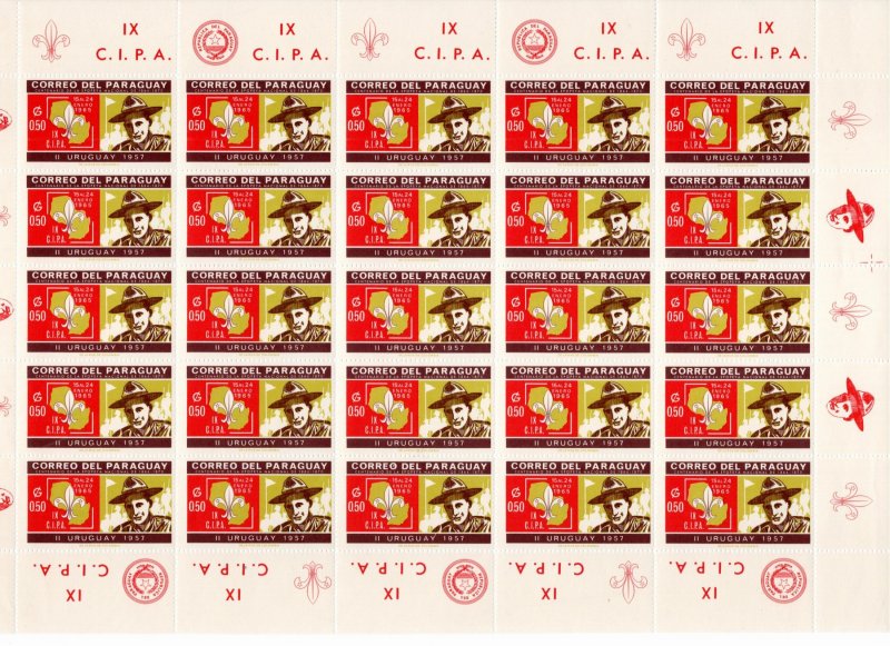 Paraguay 1965 MNH Sc 850-4 SHEETS OF 25