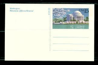 #UX144 Jefferson Memorial Postal Card - MInt