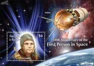 Antigua and Barbuda 2011- First Person in Space 50th Anniversary Stamp - S/S MNH