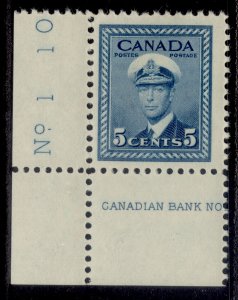 CANADA GVI SG381, 5c blue, NH MINT. CONTROL