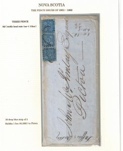 Nova Scotia #2 Used Three Examples On Cover Halifax To Pictou