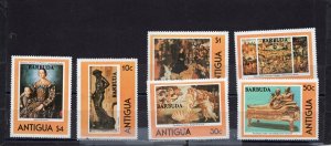 BARBUDA 1980 PAINTINGS SET OF 6 STAMPS MNH