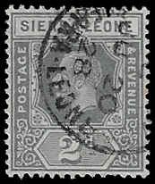 Sierra Leone #125 Used LH; 2p King George V - Die 2 (1922)