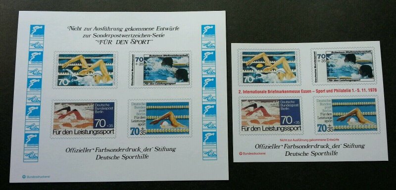 Germany Berlin Sports Swimming 1978 Games (souvenir sheet pair) MNH *imperf