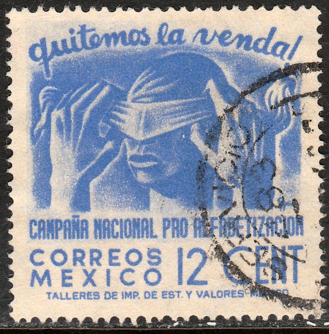MEXICO 808, 12cents Blindfold, Literacy Campaign Used VF, (843)