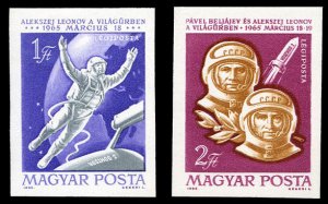 Hungary #C251-252 Cat$15, 1965 Leonov, imperf. set of two, never hinged