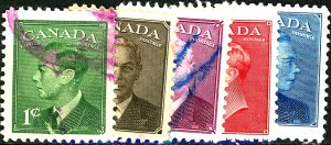 CANADA #284-288 USED/MIXED CONDITION