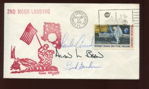 ASTRONAUTS CONRAD & GORDON SIGNED APOLLO 12 COVER NOV 19 1969 (HR506)