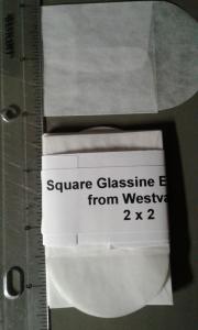 25 Square Glassine Envelopes - 2 x 2