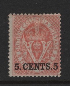 Br Columbia Scott # 9 F-VF-OG mint previously hinged scv $ 300 ! see pic !