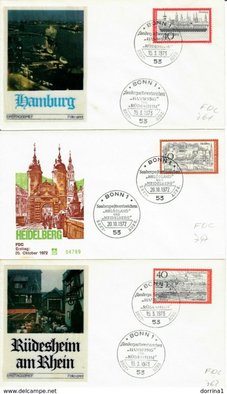 Lot 17 FDC Germany 1966-1991 - FIRST DAY COVERS - bonn Berlin Nurnberg