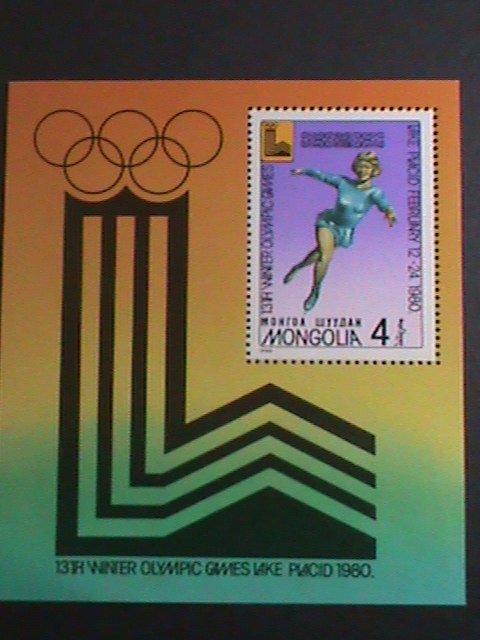 MONGOLIA-1980-SC#1104- 13TH WINTER OLYMPIC GAMES-LAKE PLACID-USA MNH S/S VF