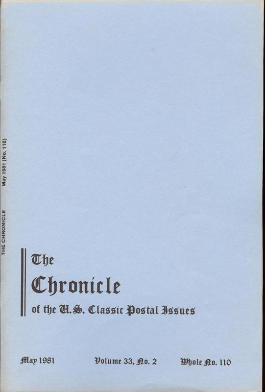 The Chronicle of the U.S. Classic Issues, Chronicle No. 110