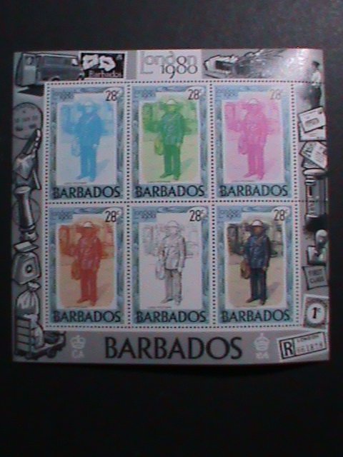 ​BARBADOS-1980-SC#532 LOMDON'80 INTERNATIONAL STAMP SHOW-MNH-S/S-VERY FINE