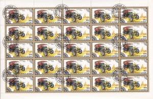 SA22m Mongolia 1986 Cars - Russo-Balt K used full sheet.