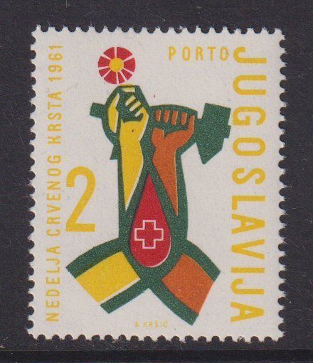 Yugoslavia   #RAJ22  MNH  1961   postal tax due  blood donor