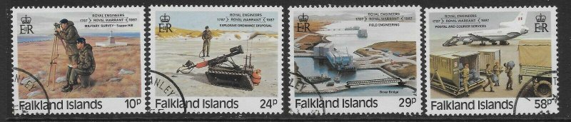 FALKLAND ISLANDS SG539/42 1987 ROYAL ENGINEERS SET FINE USED