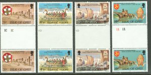 Great Britain-Isle of Man # 44-47 Gutter Pairs (4) Mint NH