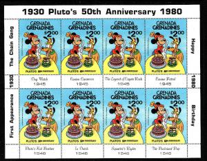 D3-Grenada Grenadines-Scott#428-unused NH sheet-Dogs-Disney-