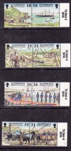 Alderney-Sc#106-13- id14-unused NH set-Military-Ships-Garrison Island-1997-