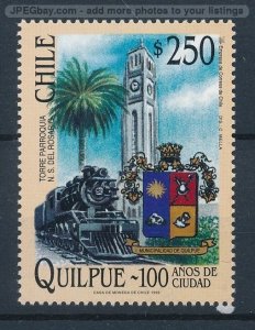 [123247] Chile 1999 Railway trains Eisenbahn church Quilpu�  MNH