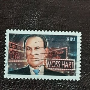 US Scott # 3882; used 37c Moss Hart from 2004; XF centering; off paper