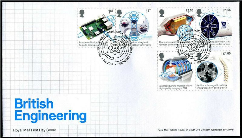 HERRICKSTAMP GREAT BRITAIN Sc.# 3839-44 Engineering First Day Cover Edinburgh