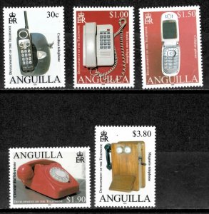 Anguilla 2005 - Telephones - Set of 5 Stamps - Scott #1123-7 - MNH