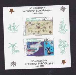 Cyprus  Turkish  #606-607a  MNH 2006 sheet Europa stamps anniversary  Imperf.