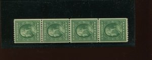 Scott 348 Coil Mint Strip of 4 Stamps with PSAG Cert (Stock 348-32)