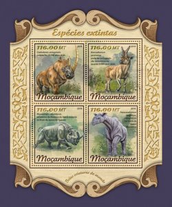 MOZAMBIQUE - 2018 - Extinct Species - Perf 4v Sheet - Mint Never Hinged