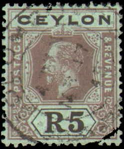 Ceylon #212, Single Incomplete Set, 1912-1925, Used