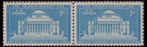 US 1029 Columbia University 3c horz pair MNH 1954