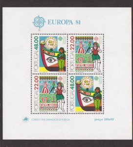 Portugal  #1507a  MNH  1981  Europa sheet  national costume   painted boat