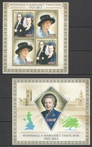 2013 Margaret Thatcher Iron Lady Great Britain Kb+Bl Mnh Pe223