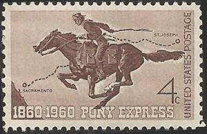 # 1154 MINT NEVER HINGED PONY EXPRESS CENTENIAL