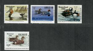 Missouri Sc#7-10 M/NH/VF, State Duck Stamps, Cv. $51.50