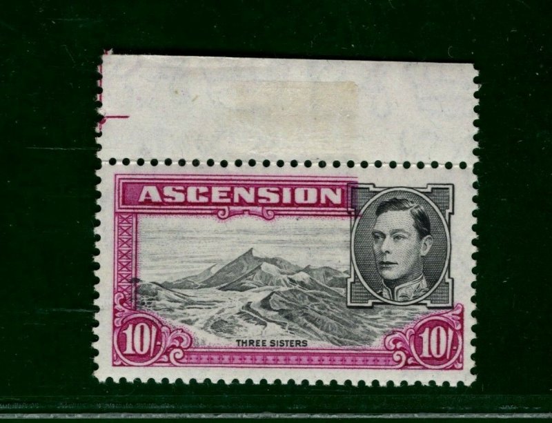 ASCENSION KGVI Stamp SG.47b 10s p13 Superb UM MNH Marginal 1944 Cat £48+ BBLUE30