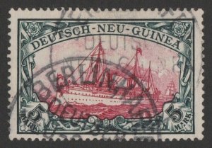 NEW GUINEA - GERMAN 1900 Yacht 5Mk red & black, no wmk. Expertised