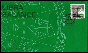 Canada scott #2455 Libra - Sign of the Zodiac FDC 2012