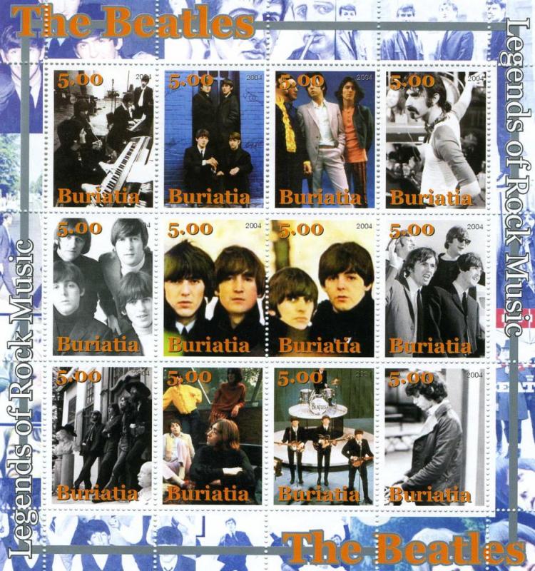 Buriatia 2004 THE BEATLES Sheet Perforated Mint (NH)