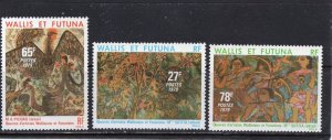 WALLIS & FUTUNA ISLANDS 1979 PAINTINGS SET OF 3 STAMPS MNH