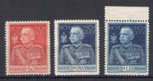 1925-26 Italy - Kingdom - Jubilee of the King Lace 13 1/2 no. 186/88 - 3 Values