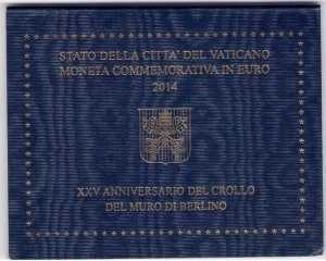 2014 Vatican City - Berlin Wall, 2 euros folder - FDC