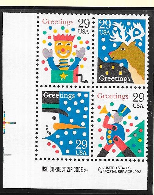 US#2794a $0.29 Christmas ZIP,Copyright bock (MNH) CV$2.50