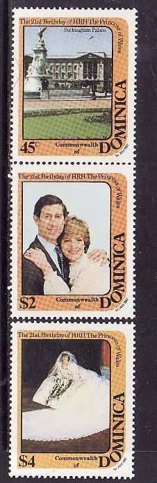 Dominica-Sc#773-5-unused NH set-Princess Diana-id3-1982-